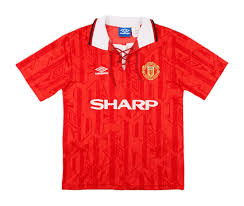 A Manchester United football kit from the nineties