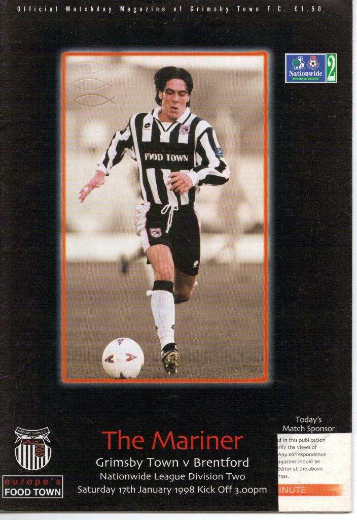 Grimsby Town v Brentford 1998 programme
